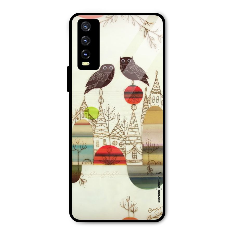 Owl Art Metal Back Case for Vivo Y20