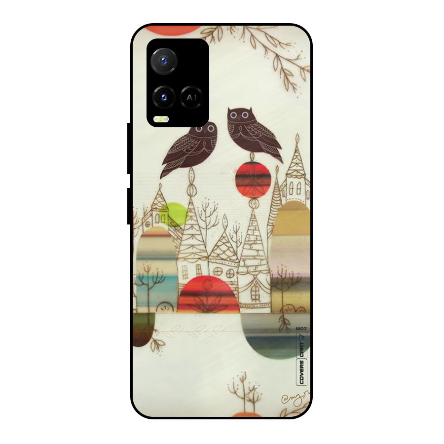 Owl Art Metal Back Case for Vivo Y21
