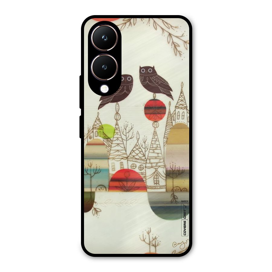 Owl Art Metal Back Case for Vivo Y28