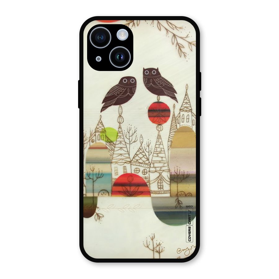 Owl Art Metal Back Case for iPhone 14