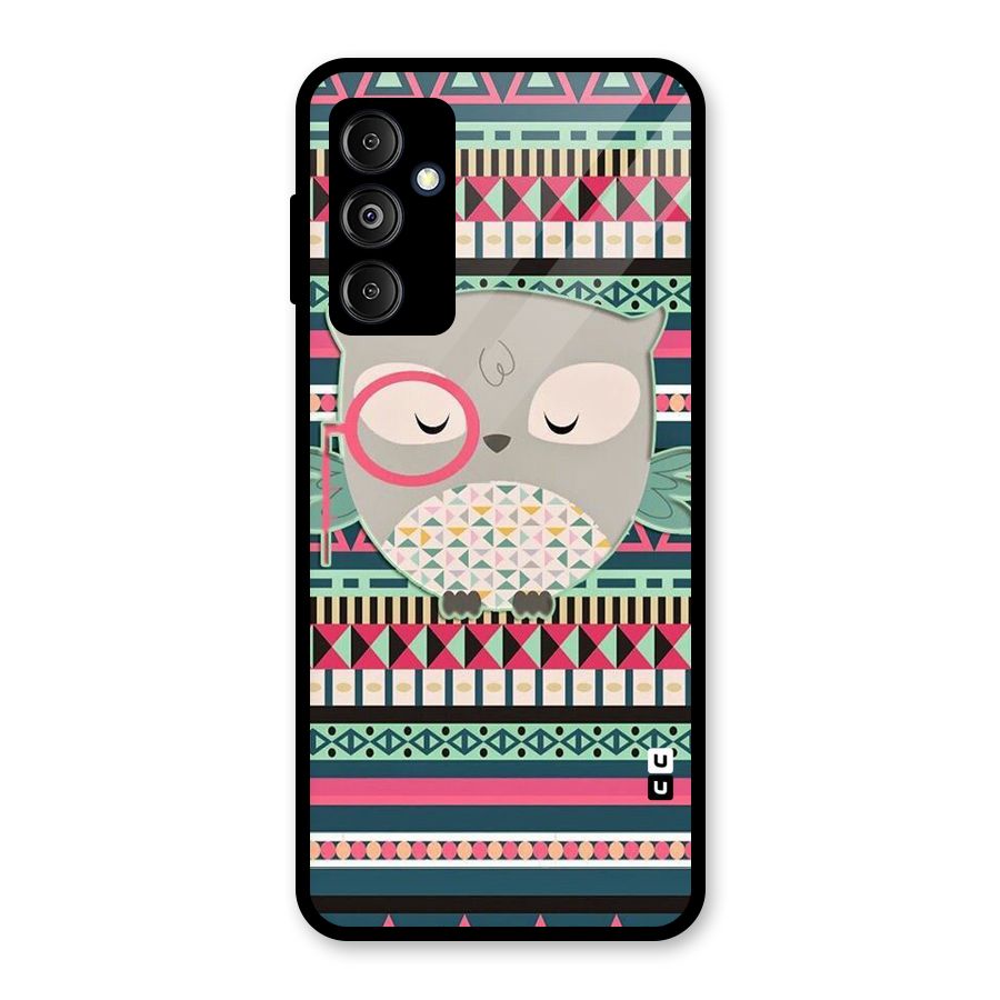 Owl Cute Pattern Glass Back Case for Galaxy M14 5G