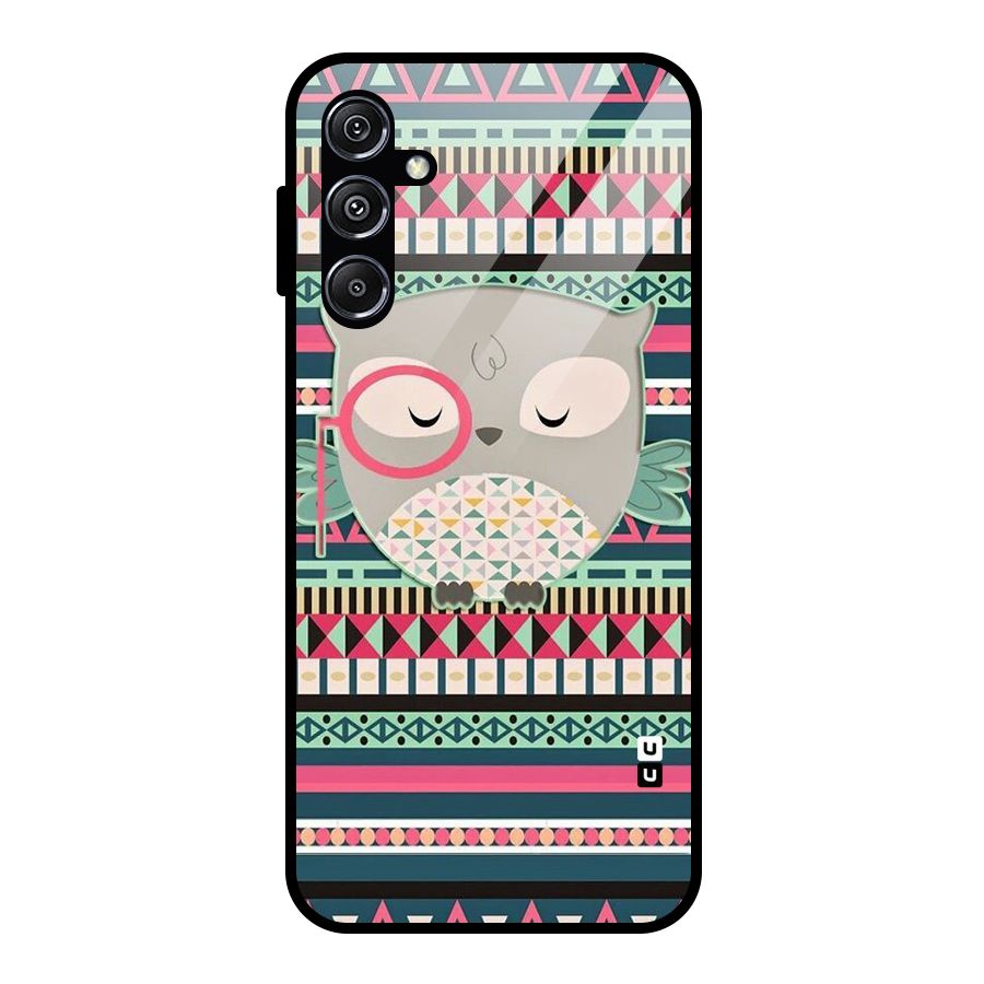 Owl Cute Pattern Glass Back Case for Galaxy M34 5G