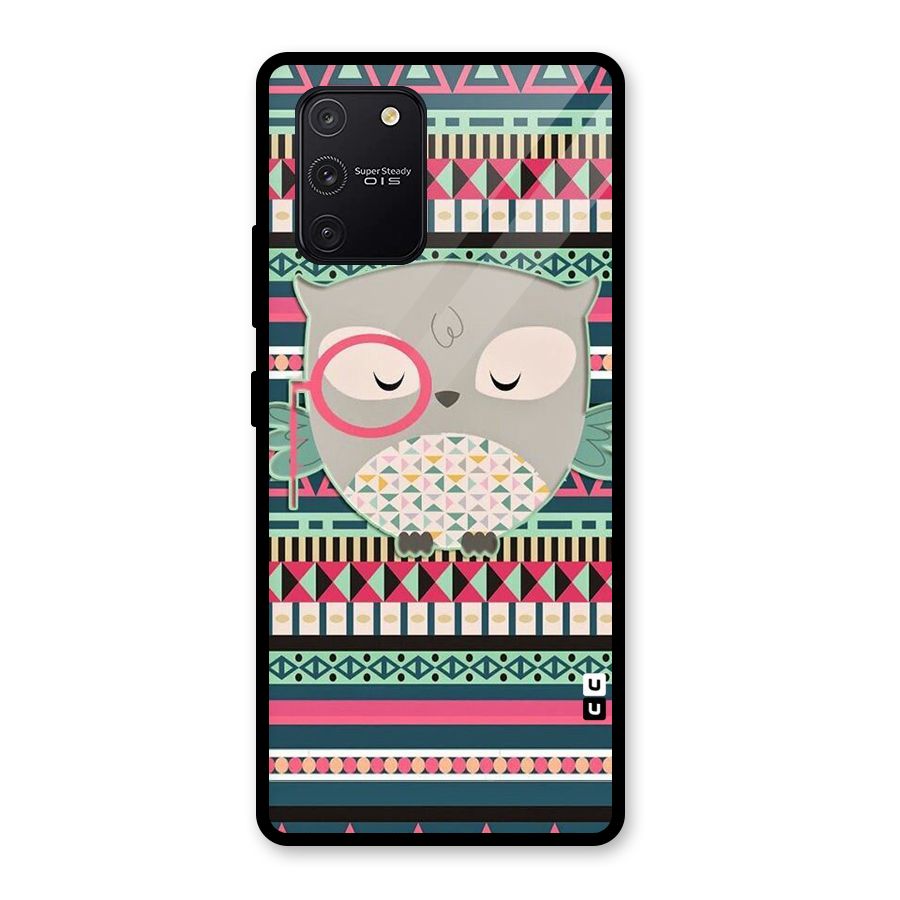 Owl Cute Pattern Glass Back Case for Galaxy S10 Lite