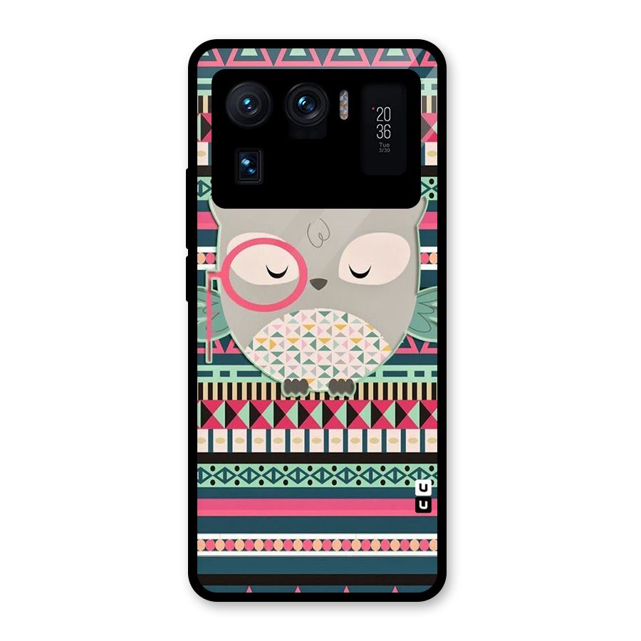 Owl Cute Pattern Glass Back Case for Mi 11 Ultra