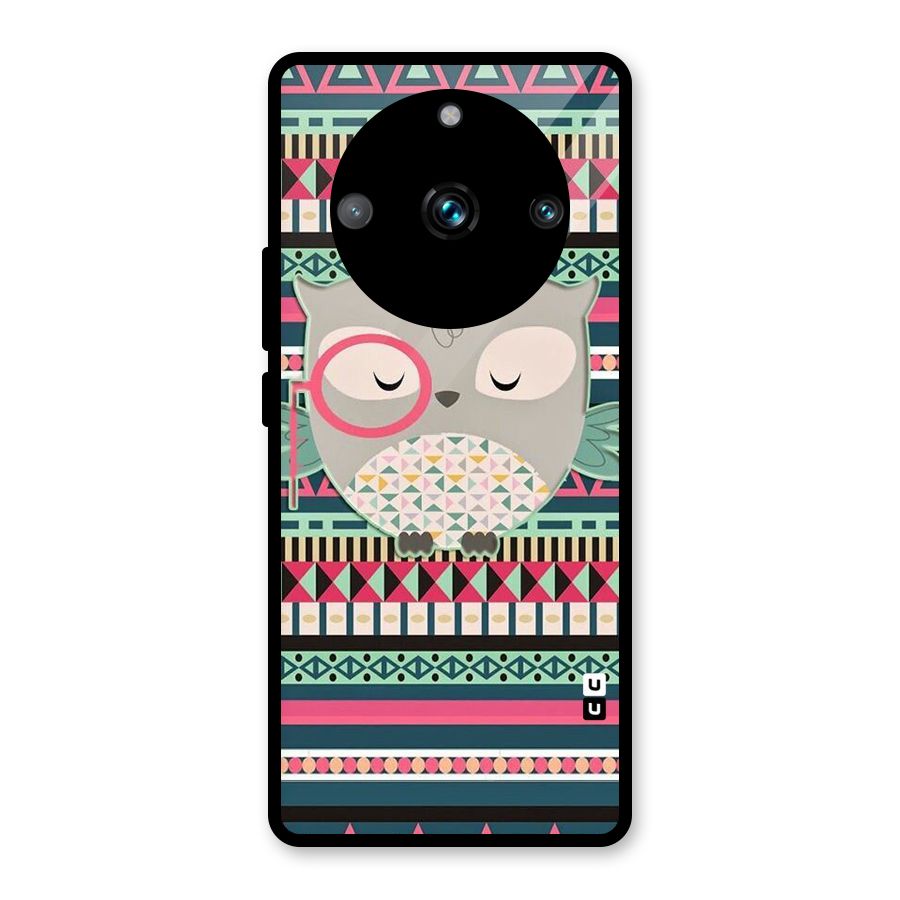 Owl Cute Pattern Glass Back Case for Realme 11 Pro