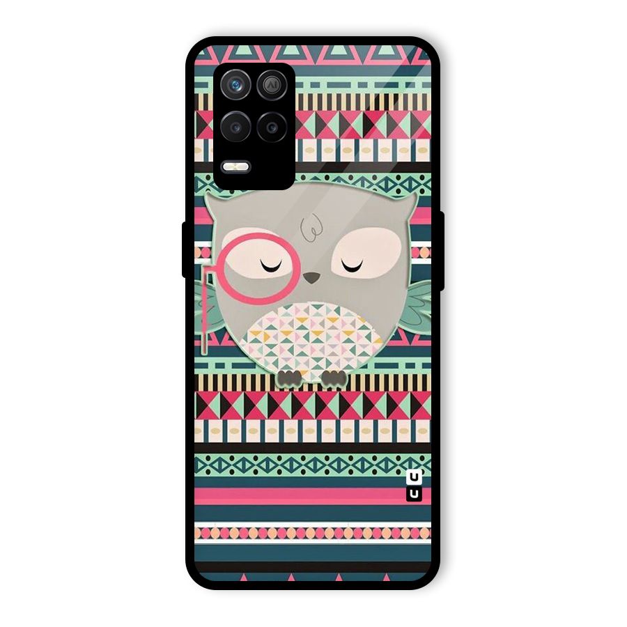 Owl Cute Pattern Glass Back Case for Realme 8s 5G