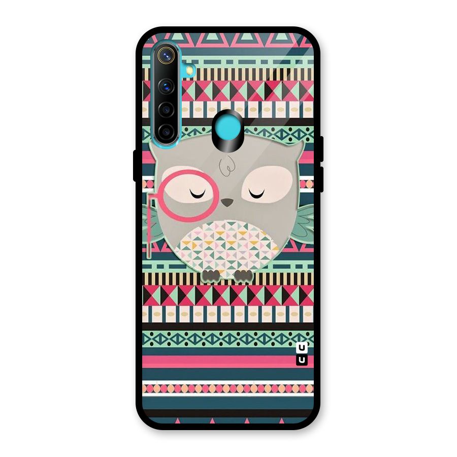 Owl Cute Pattern Glass Back Case for Realme Narzo 10