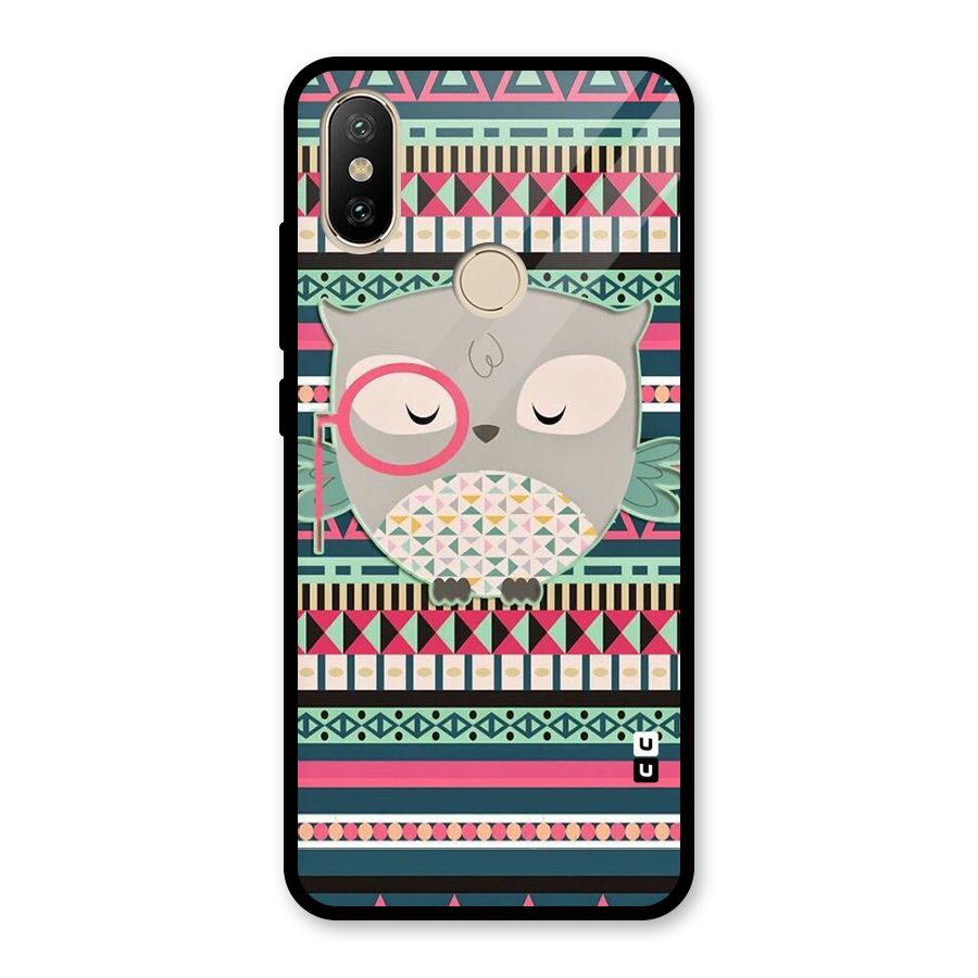 Owl Cute Pattern Glass Back Case for Redmi A2