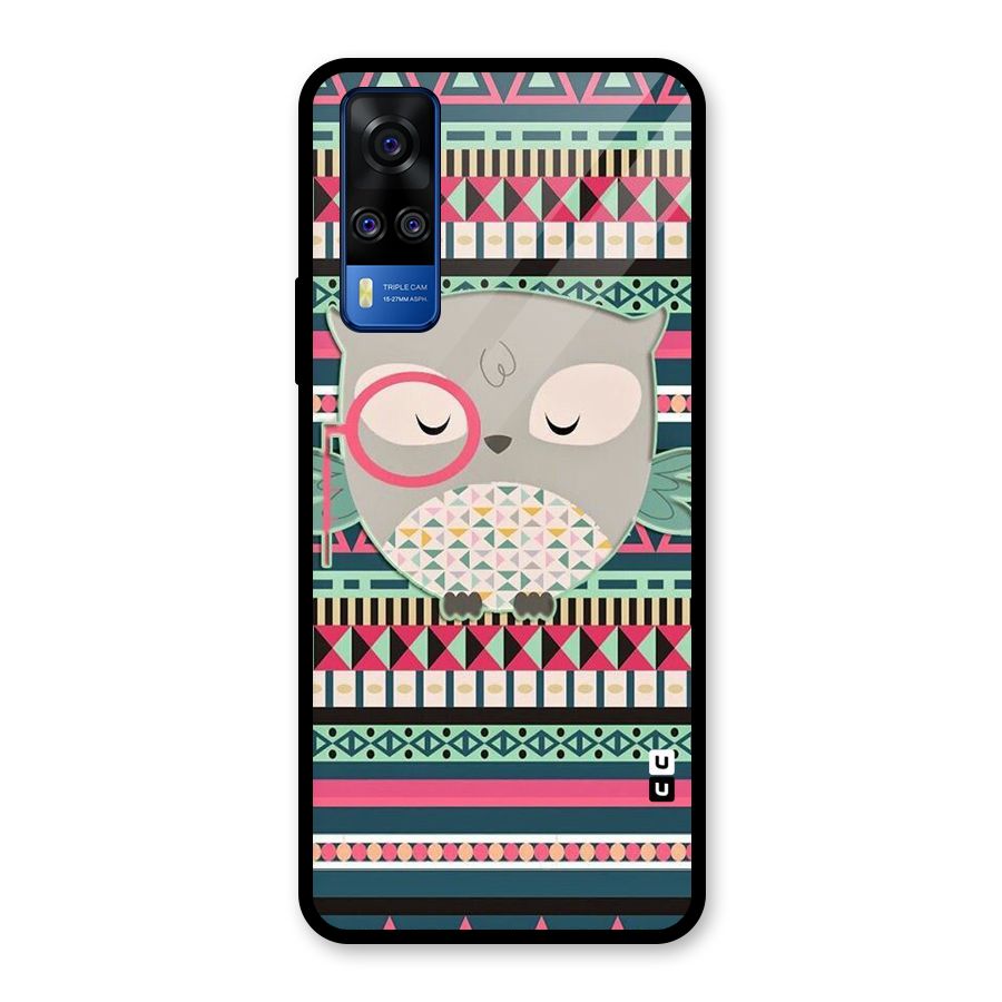 Owl Cute Pattern Glass Back Case for Vivo Y31