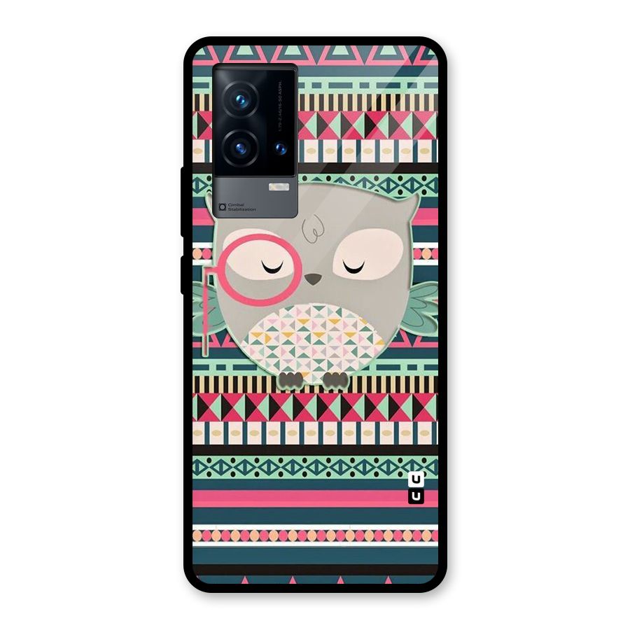 Owl Cute Pattern Glass Back Case for iQOO 9 5G