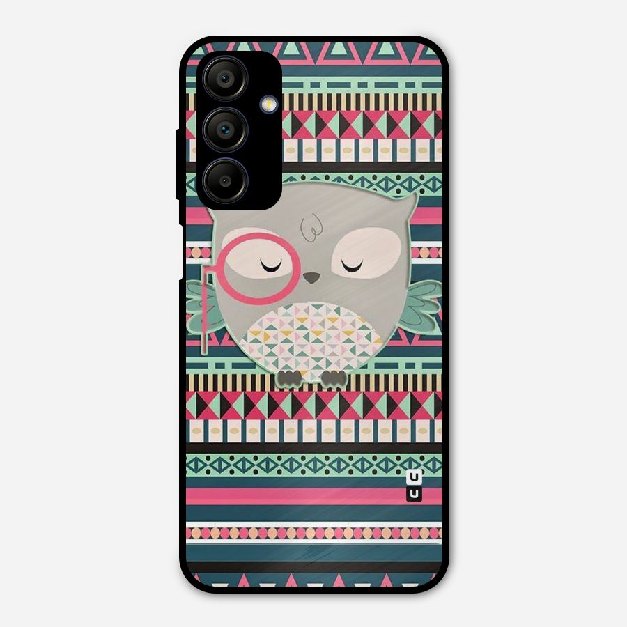 Owl Cute Pattern Metal Back Case for Galaxy A15 5G