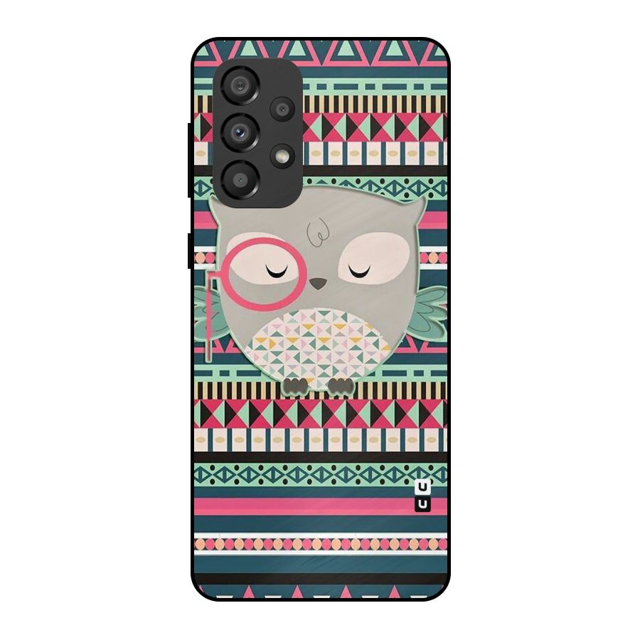 Owl Cute Pattern Metal Back Case for Galaxy A33 5G
