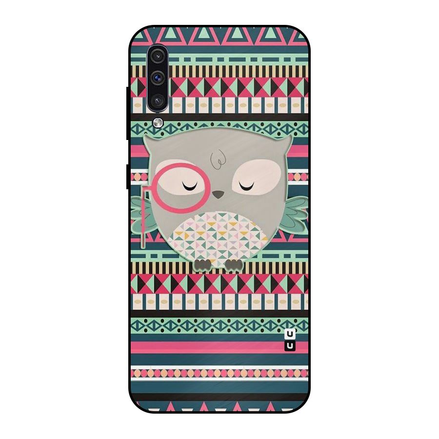Owl Cute Pattern Metal Back Case for Galaxy A50s