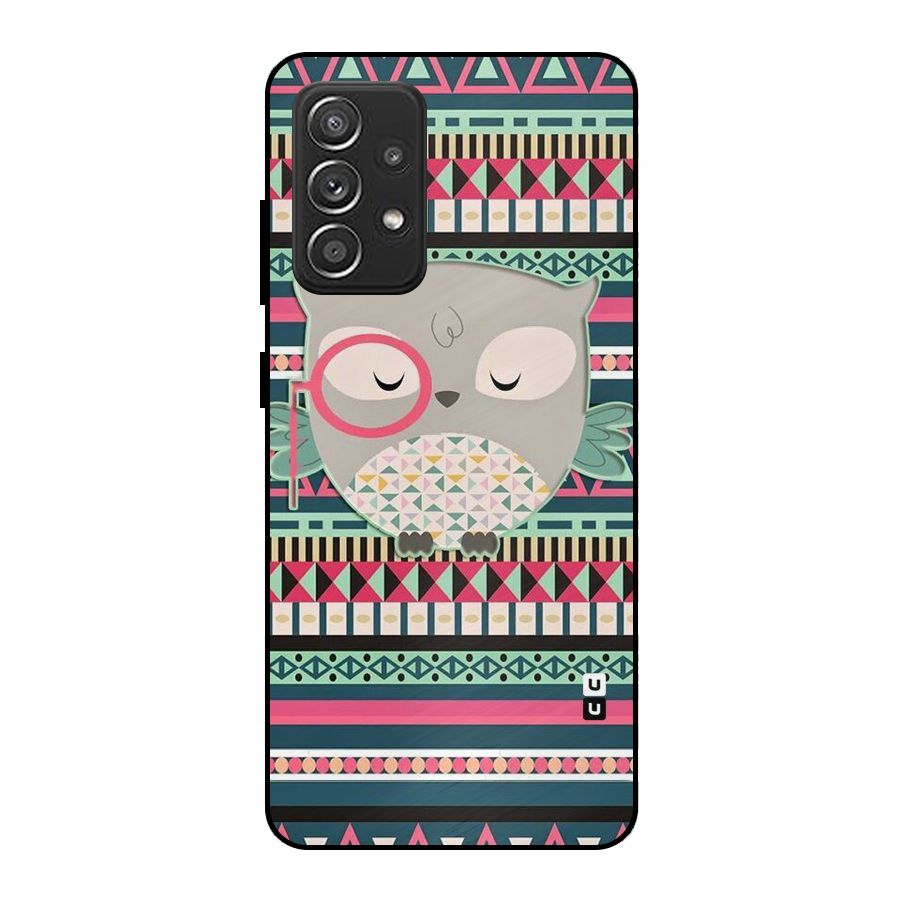 Owl Cute Pattern Metal Back Case for Galaxy A52s 5G