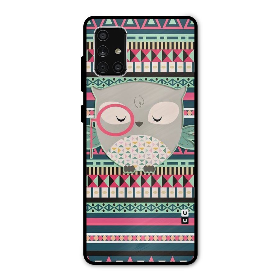 Owl Cute Pattern Metal Back Case for Galaxy A71