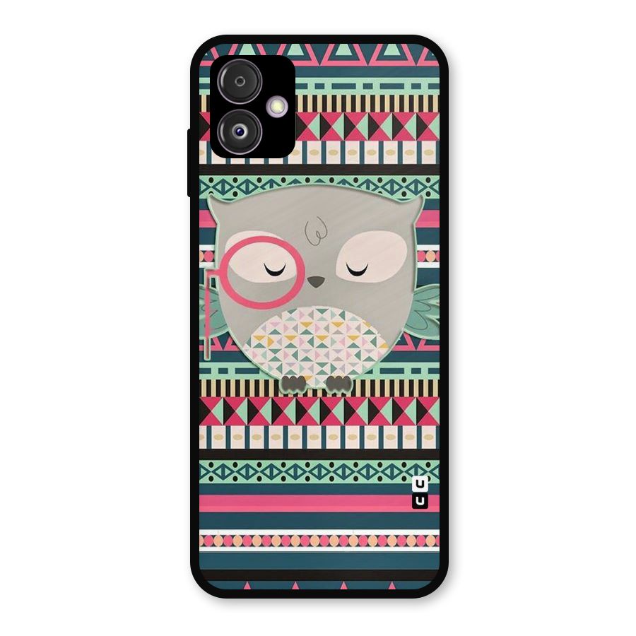 Owl Cute Pattern Metal Back Case for Galaxy F14