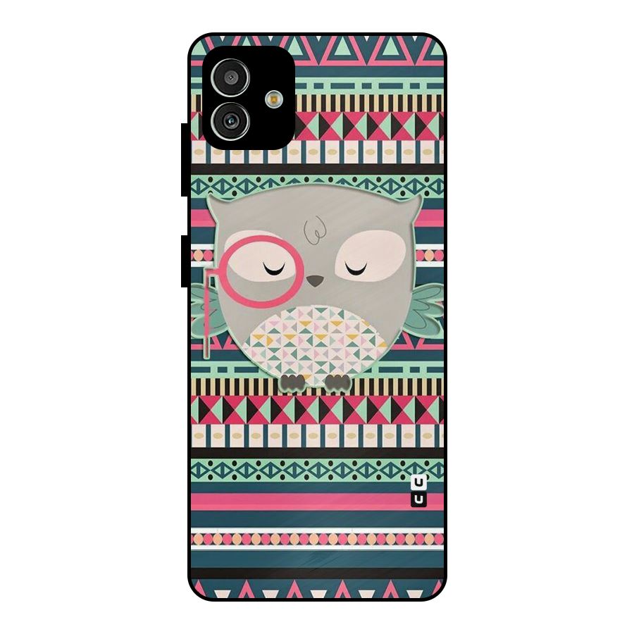 Owl Cute Pattern Metal Back Case for Galaxy M13 5G