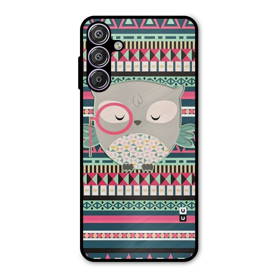 Owl Cute Pattern Metal Back Case for Galaxy M15