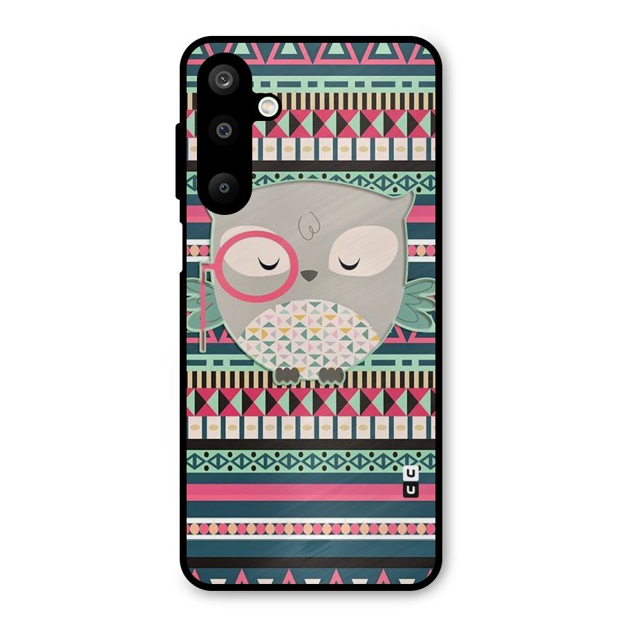 Owl Cute Pattern Metal Back Case for Galaxy M16