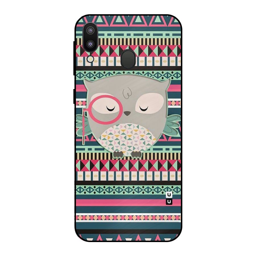 Owl Cute Pattern Metal Back Case for Galaxy M20