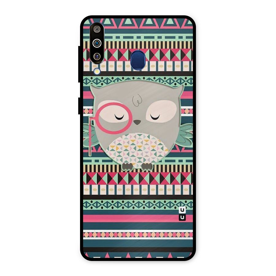 Owl Cute Pattern Metal Back Case for Galaxy M30