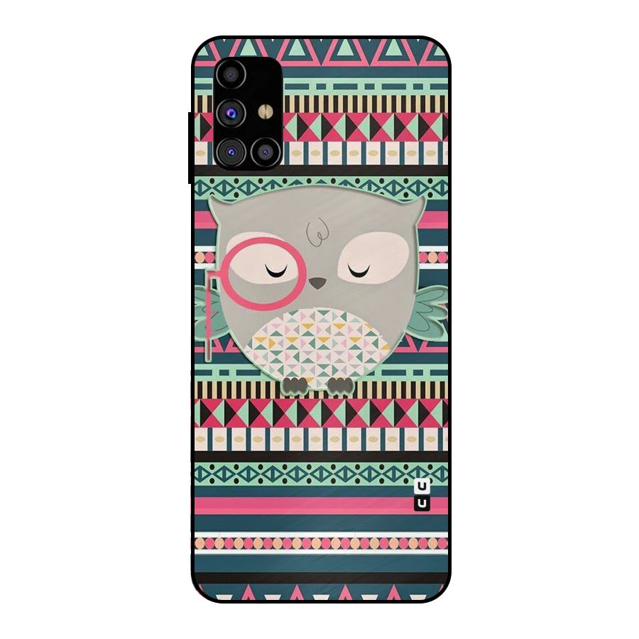 Owl Cute Pattern Metal Back Case for Galaxy M31s