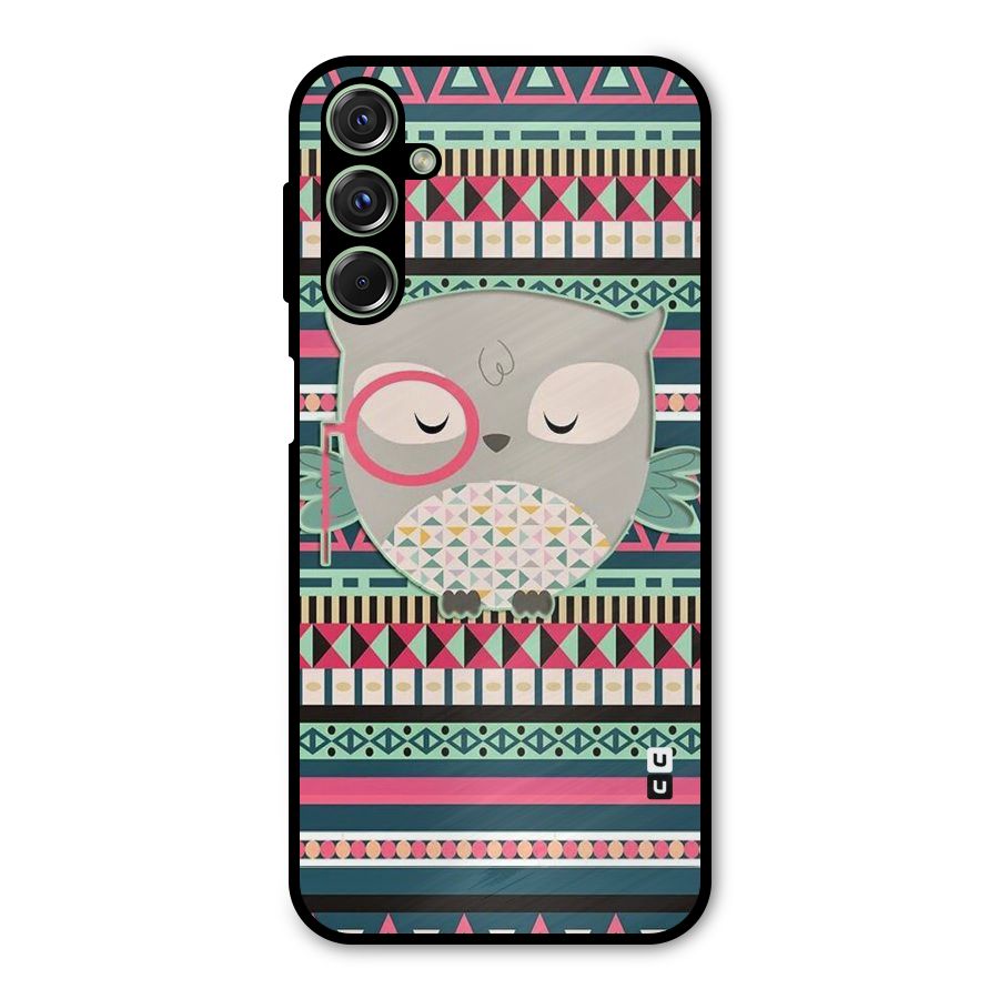 Owl Cute Pattern Metal Back Case for Galaxy M34
