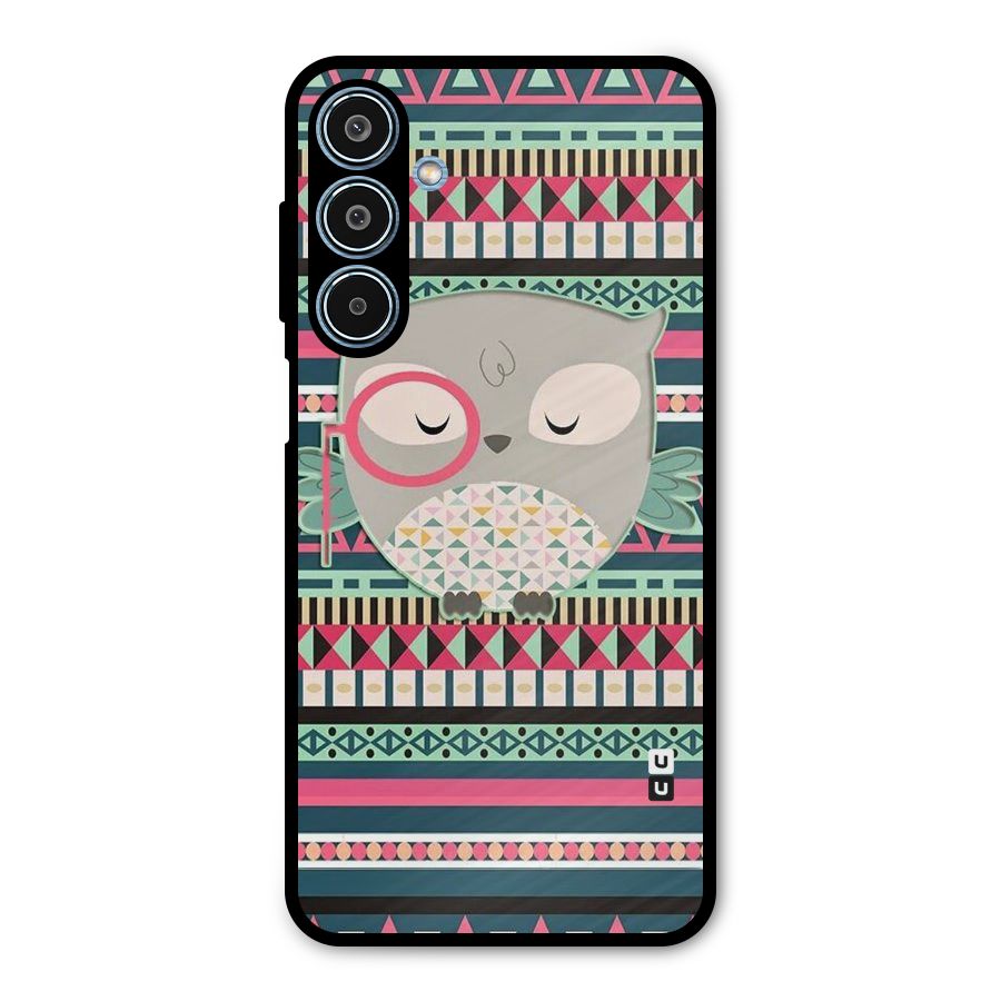 Owl Cute Pattern Metal Back Case for Galaxy M35