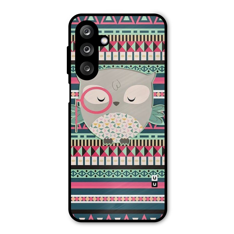 Owl Cute Pattern Metal Back Case for Galaxy M36