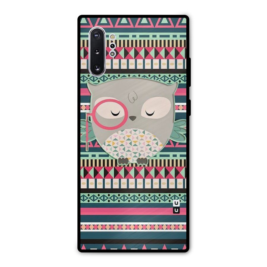 Owl Cute Pattern Metal Back Case for Galaxy Note 10 Plus
