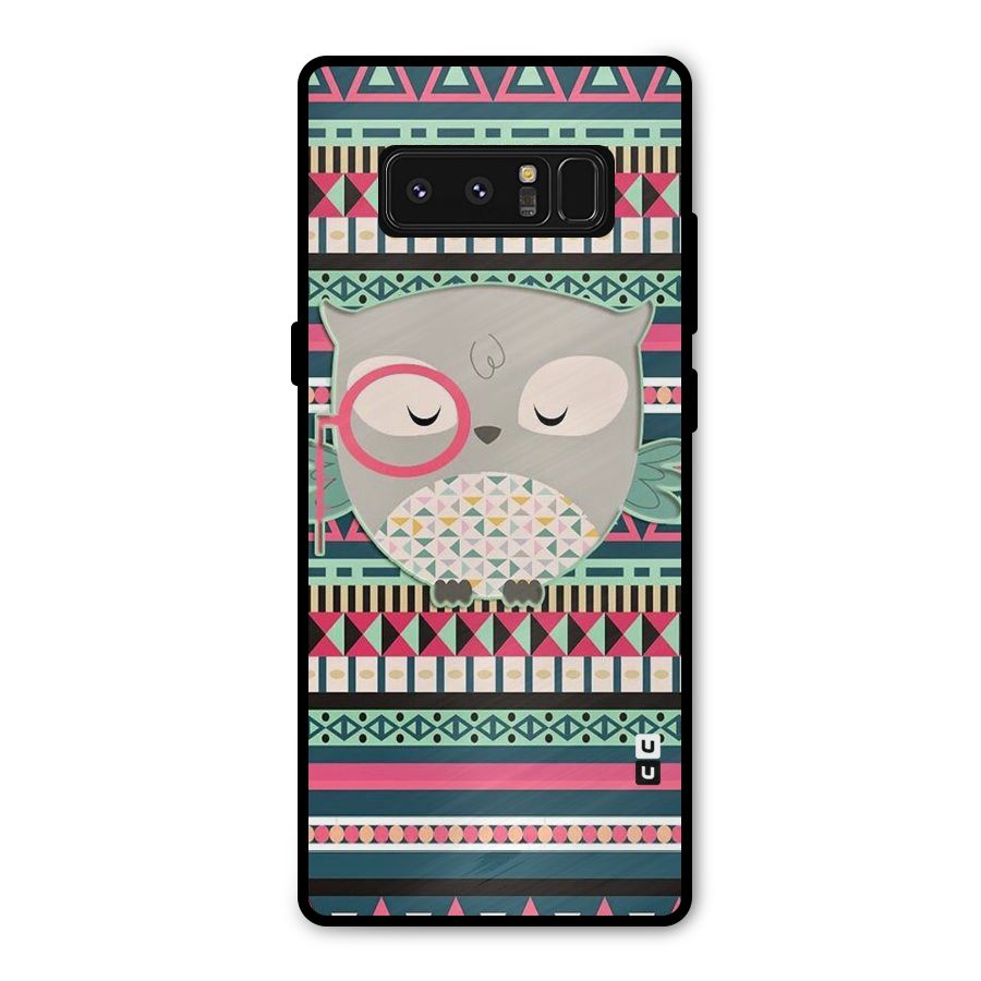 Owl Cute Pattern Metal Back Case for Galaxy Note 8