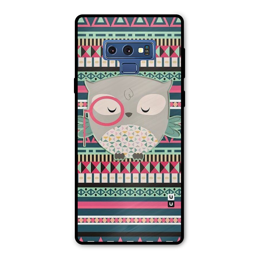 Owl Cute Pattern Metal Back Case for Galaxy Note 9