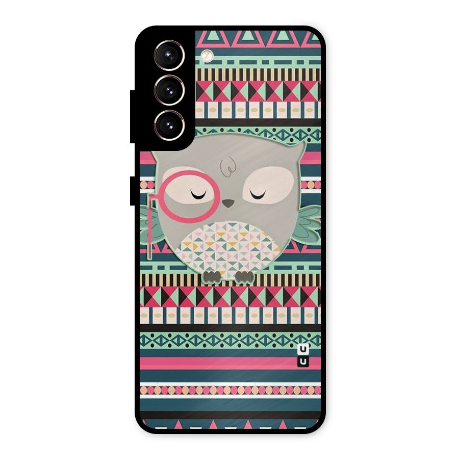 Owl Cute Pattern Metal Back Case for Galaxy S21 5G