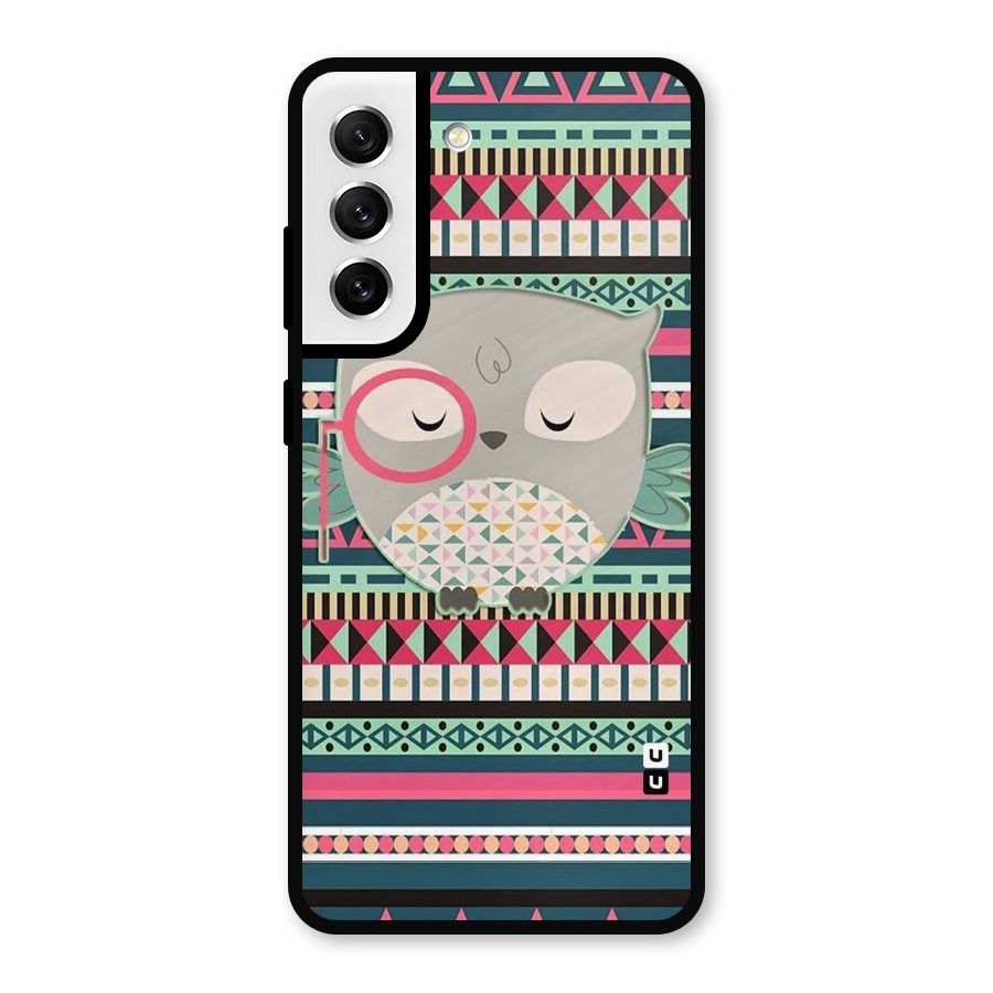 Owl Cute Pattern Metal Back Case for Galaxy S21 FE 5G