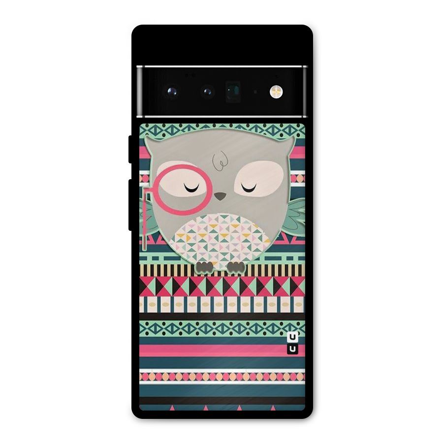 Owl Cute Pattern Metal Back Case for Google Pixel 6 Pro