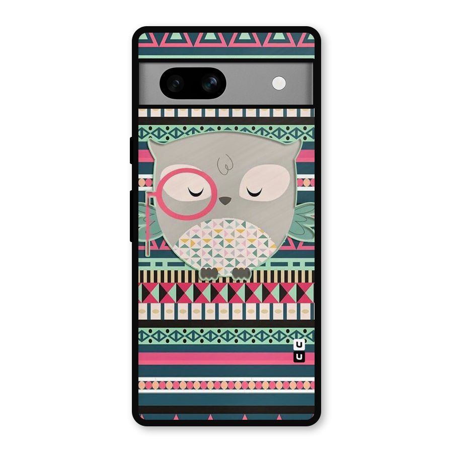 Owl Cute Pattern Metal Back Case for Google Pixel 7a