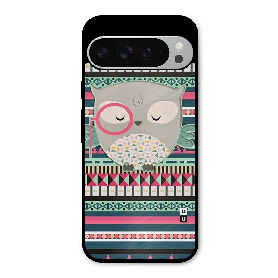Owl Cute Pattern Metal Back Case for Google Pixel 9 Pro XL