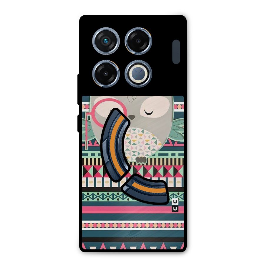 Owl Cute Pattern Metal Back Case for Infinix GT 20 Pro