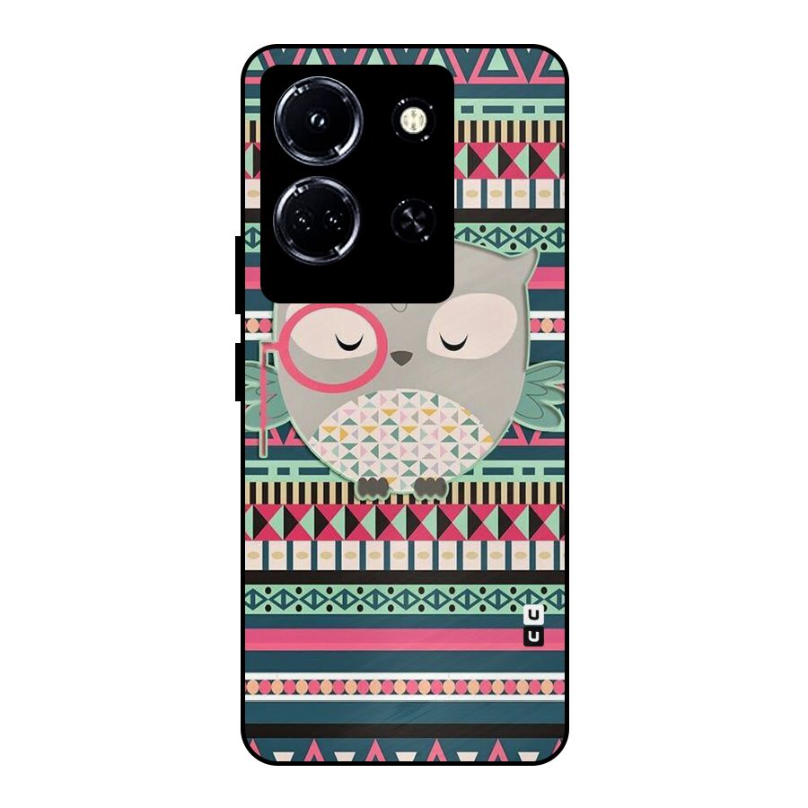Owl Cute Pattern Metal Back Case for Infinix Note 30 5G