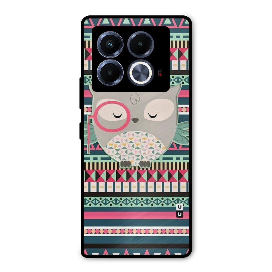 Owl Cute Pattern Metal Back Case for Infinix Note 40 5G