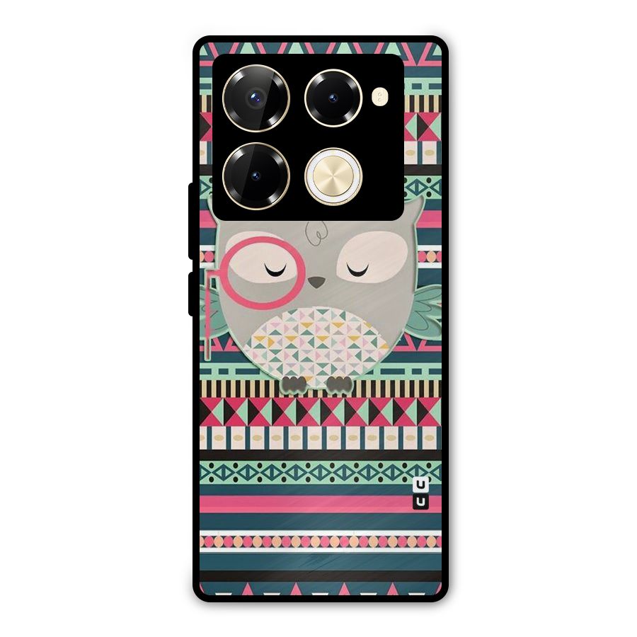 Owl Cute Pattern Metal Back Case for Infinix Note 40 Pro Plus