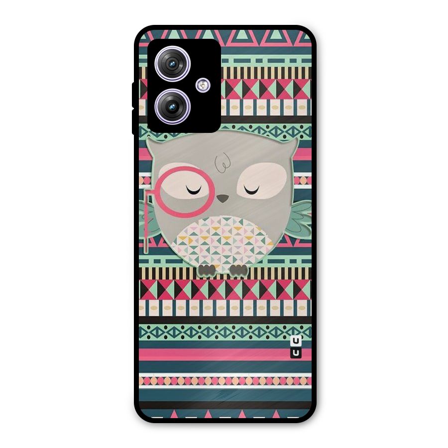 Owl Cute Pattern Metal Back Case for Moto G64