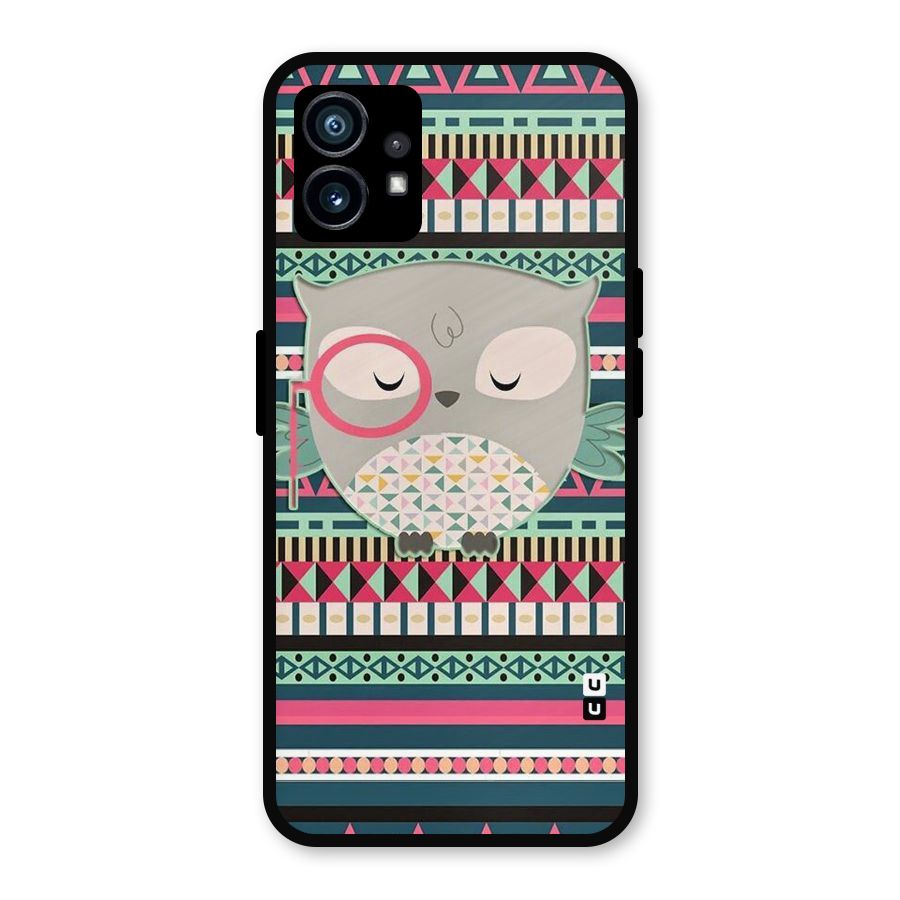 Owl Cute Pattern Metal Back Case for Nothing Phone 1