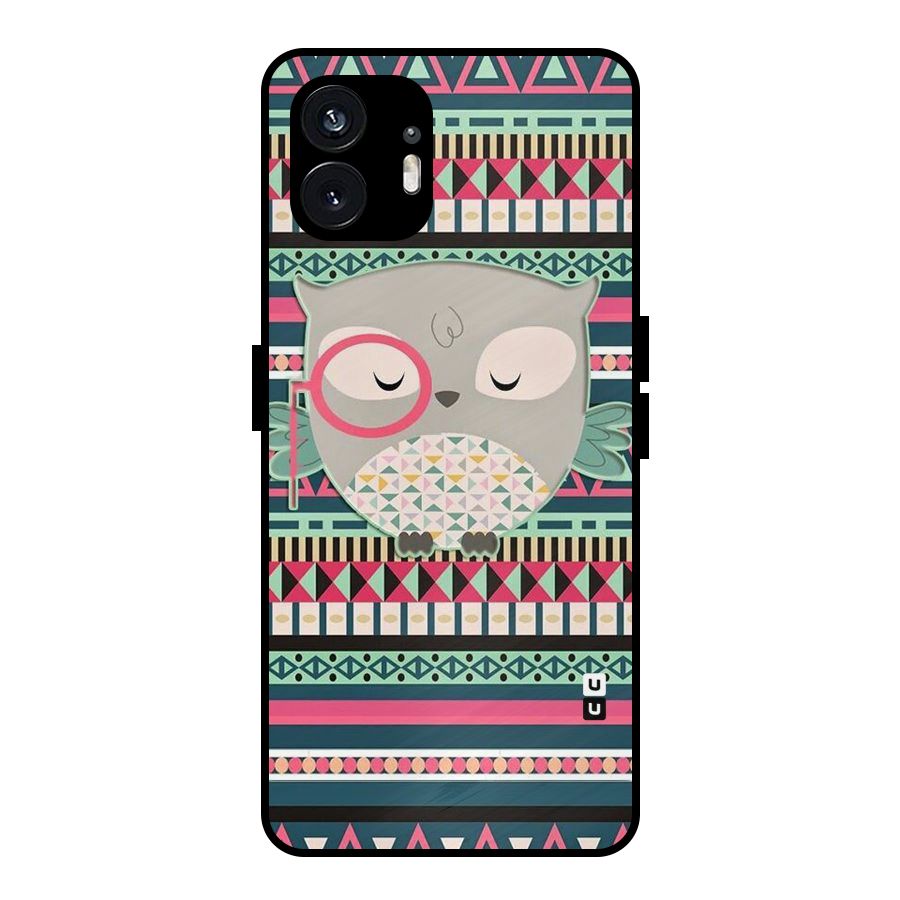 Owl Cute Pattern Metal Back Case for Nothing Phone 2