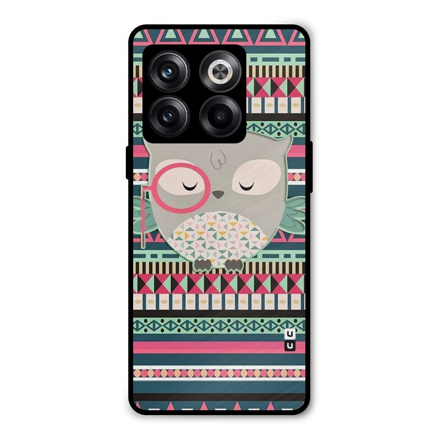 Owl Cute Pattern Metal Back Case for OnePlus 10T