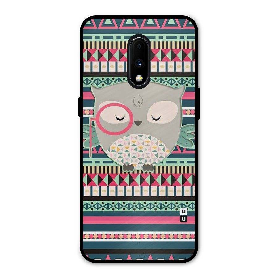 Owl Cute Pattern Metal Back Case for OnePlus 7