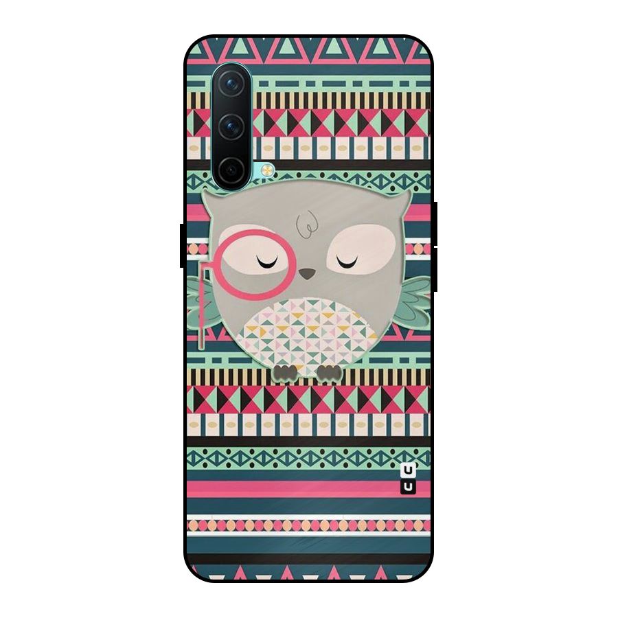 Owl Cute Pattern Metal Back Case for OnePlus Nord CE 5G