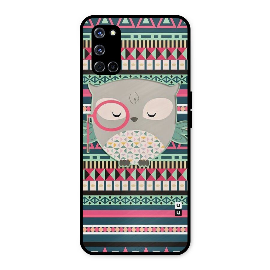Owl Cute Pattern Metal Back Case for Oppo A52