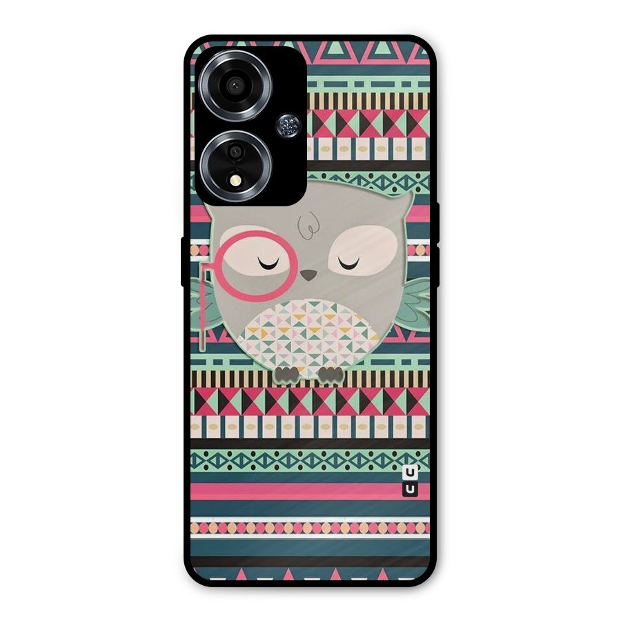 Owl Cute Pattern Metal Back Case for Oppo A59