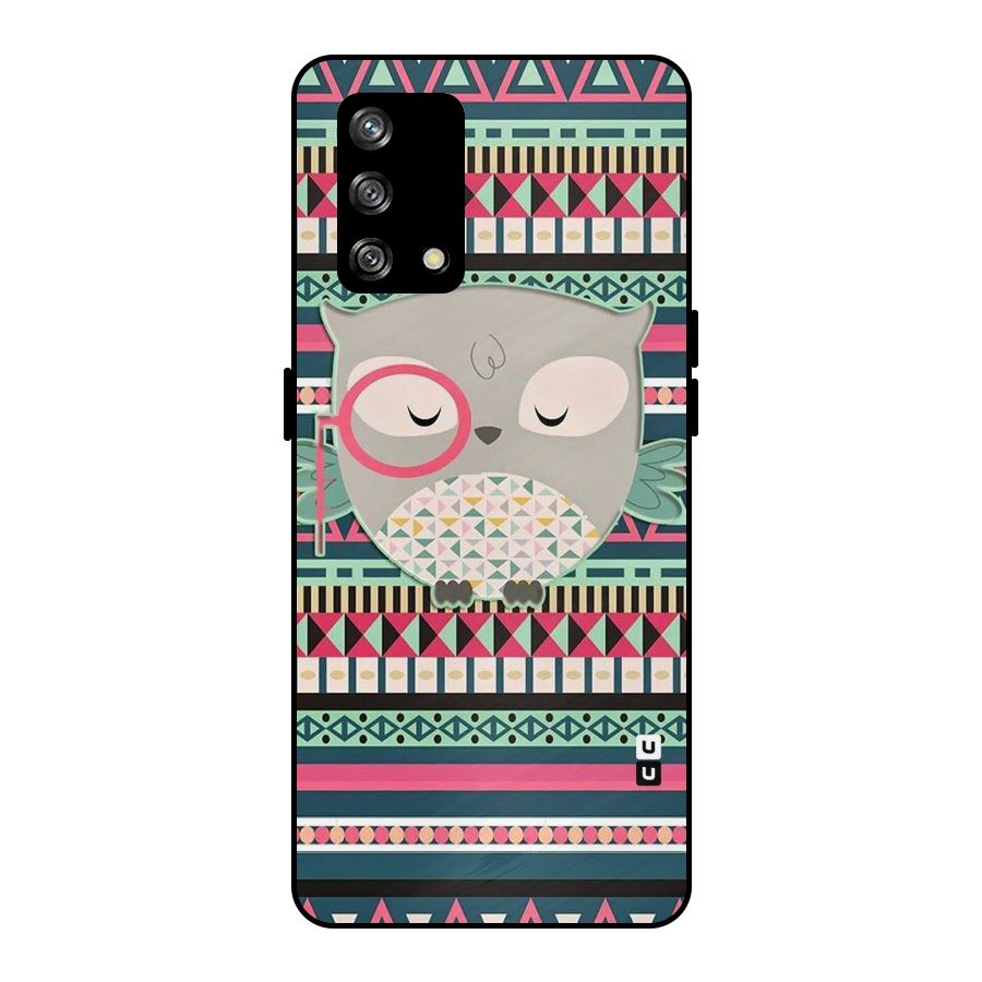 Owl Cute Pattern Metal Back Case for Oppo F19